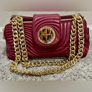 NEW- Henri Bendel No. 7 Collection Quilted Leather Shoulder Bag-Gold Hardware